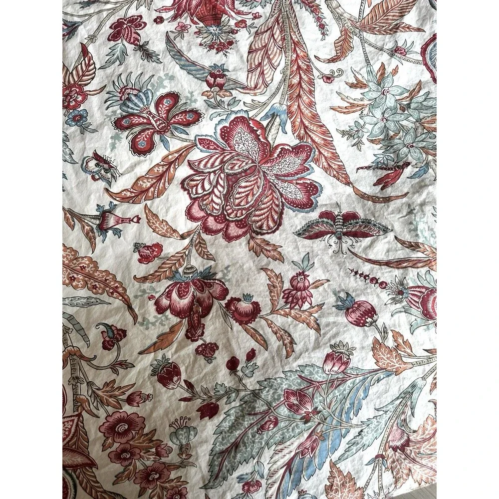 2 POTTERY BARN Deirdre Jacobean Print Organic Cotton Twin Duvet Covers